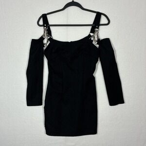 Vintage Lip Service black off the shoulder mini dress late 90s early 2000s